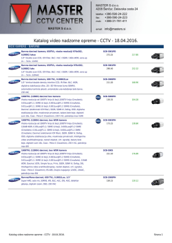 Katalog video nadzorne opreme - CCTV