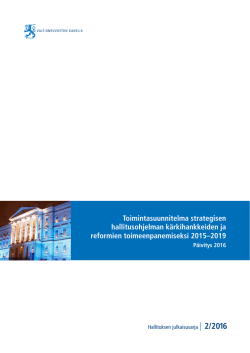 Toimintasuunnitelma strategisen hallitusohjelman