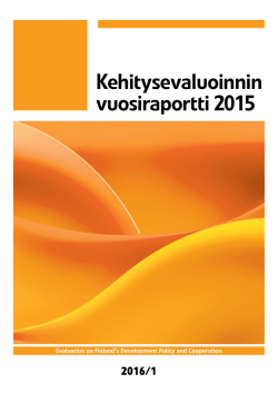 Kehitysevaluoinnin vuosiraportti 2015 - Ulkoasiainministeriö