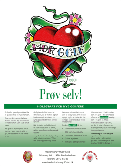 holdstart for nye golfere - Frederikshavn Golf Klub