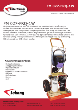 FM 027-FRQ-1W - Filterteknik