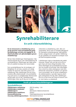 Information om Synrehabiliterarutbildningen 2016