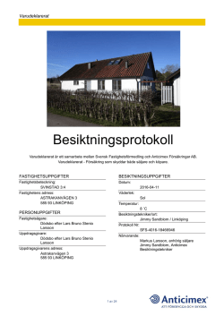 Besiktningsprotokoll - Svensk Fastighetsförmedling
