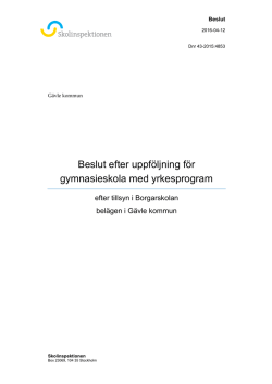 Regelb. tillsyn Uppföljning beslut Gävle Borgarskolan (PDF