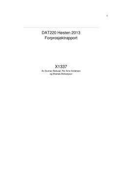 DAT220 Høsten 2013 Forprosjektrapport - Per