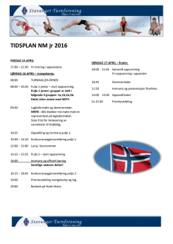 TIDSPLAN NM jr 2016 - Stavanger Turnforening