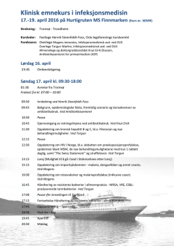 Program Hurtigruten 2016