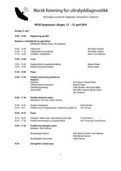 NFUD Symposium i Bergen, 13. – 15. april 2016