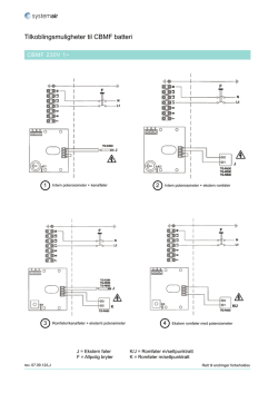 Tilkoblingsmuligheter til CBMF 230 1 fase.
