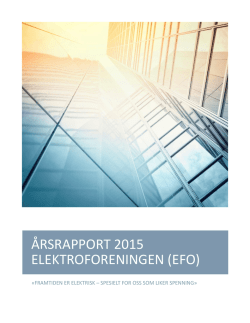 Årsrapport 2015 Elektroforeningen (EFO)