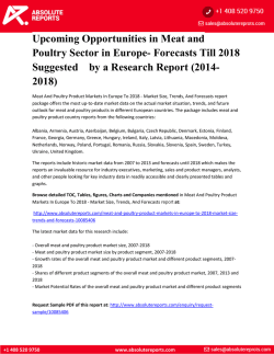 MEAT AND POULTRY PRODUCT MARKETS IN EUROPE TO 2018 - MARKET SIZE, TRENDS, AND FORECASTS