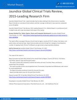 Jaundice Global Clinical Trials Review, 2015-Leading Research Firm  