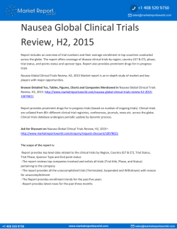 Nausea Global Clinical Trials Review, H2, 2015