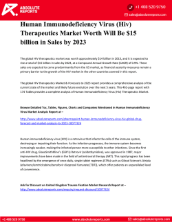 Human Immunodeficiency Virus (Hiv) Therapeutics Market Worth Will Be $15 billion in Sales by 2023