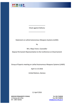 Statement on Lethal Autonomous Weapons Systems (LAWS)