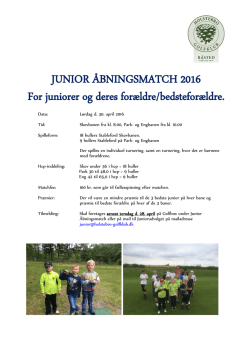 Indbydelse 2016 - Holstebro Junior Golf