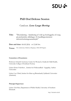 PhD Oral Defense Session