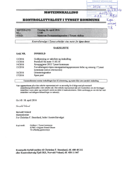 Møteinnkalling - Tynset kommune