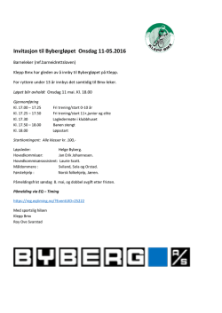 Invitasjon til Bybergløpet Onsdag 11-05.2016