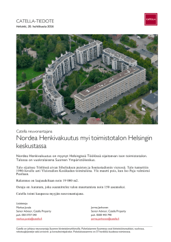Nordea Henkivakuutus myi toimistotalon Helsingin keskustassa