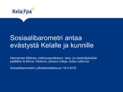 Minna Ylikännö, Kela - SOSTE Suomen sosiaali ja terveys ry