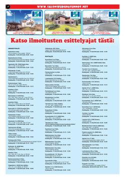 Katso ilmoitusten esittelyajat tästä:
