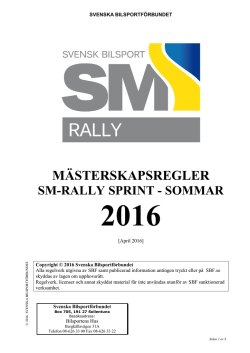mästerskapsregler rallysprint 2016