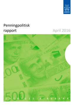 Penningpolitisk rapport, april 2016