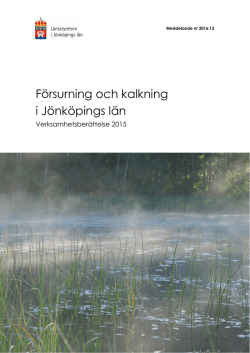 Försurning och kalkning i Jönköpings län