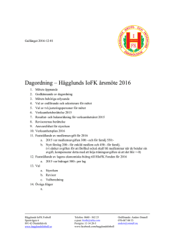 Dagordning – Hägglunds IoFK årsmöte 2016