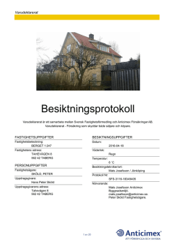 Besiktningsprotokoll - Svensk Fastighetsförmedling