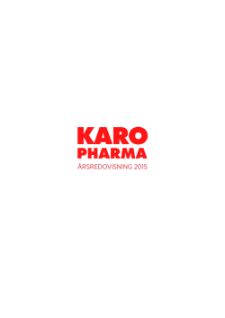 Karo Pharma Årsredovisning 2015