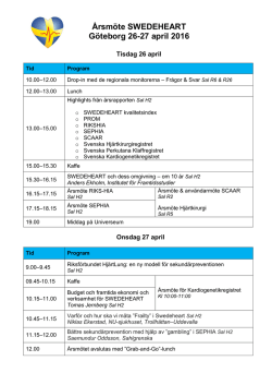 Program för Årsmötet 2016.