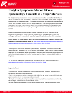 Hodgkin Lymphoma Market 10 Year Epidemiology Forecasts in 7 Major Markets