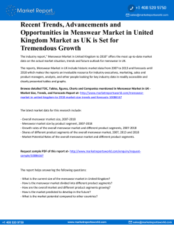 Recent Trends, Advancements and Opportunities in Menswear Market in United Kingdom Market as UK is Set for Tremendous Growth