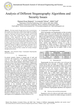 Analysis of Different Steganography Algorithms and Security Issues