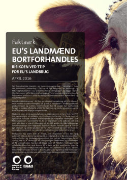 eu`s landmænd bortforhandles - Friends of the Earth Europe