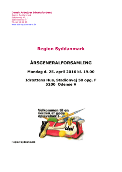 Region Syddanmark ÅRSGENERALFORSAMLING - DAI