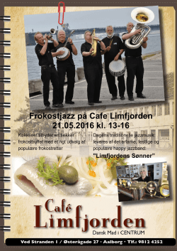 Frokostjazz på Cafe Limfjorden 21.05.2016 kl. 13-16