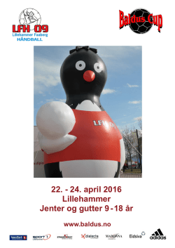 22. - 24. april 2016 Lillehammer Jenter og gutter 9-18 år
