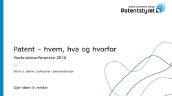 Barbro E. Sæther: Patent