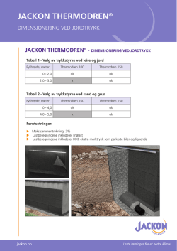 jackon thermodren® - dimensjonering ved jordtrykk