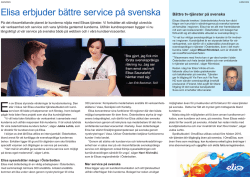 Elisa erbjuder bättre service på svenska