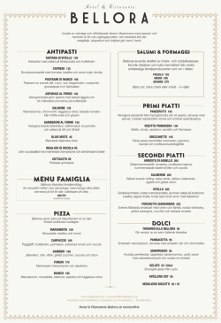 menu famiglia - Hotel & Ristorante Bellora