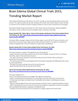 Brain Edema Global Clinical Trials 2015, Trending Market Report