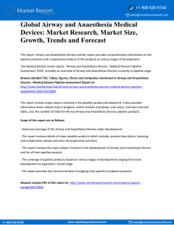 Global Airway and Anaesthesia Medical Devices: Market Research, Market Size, Growth, Trends and Forecast