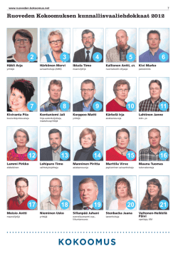 Ruoveden Kokoomuksen kunnallisvaaliehdokkaat 2012