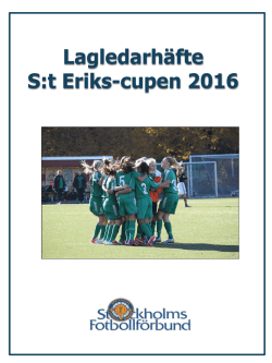 Lagledarhäfte S:t Eriks-cupen 2016