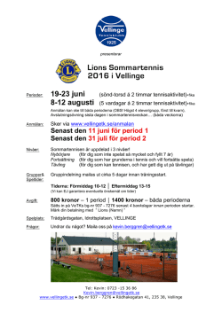 Lions Sommartennis 2016 i Vellinge