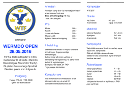 Inbjudan Wermdö Open 2016